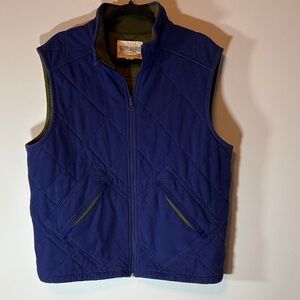 Eddie Bauer Reversible Navy  Green Quilted Vest